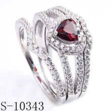 Latest Fashion Jewelry Garnet CZ Ring (S-10343)